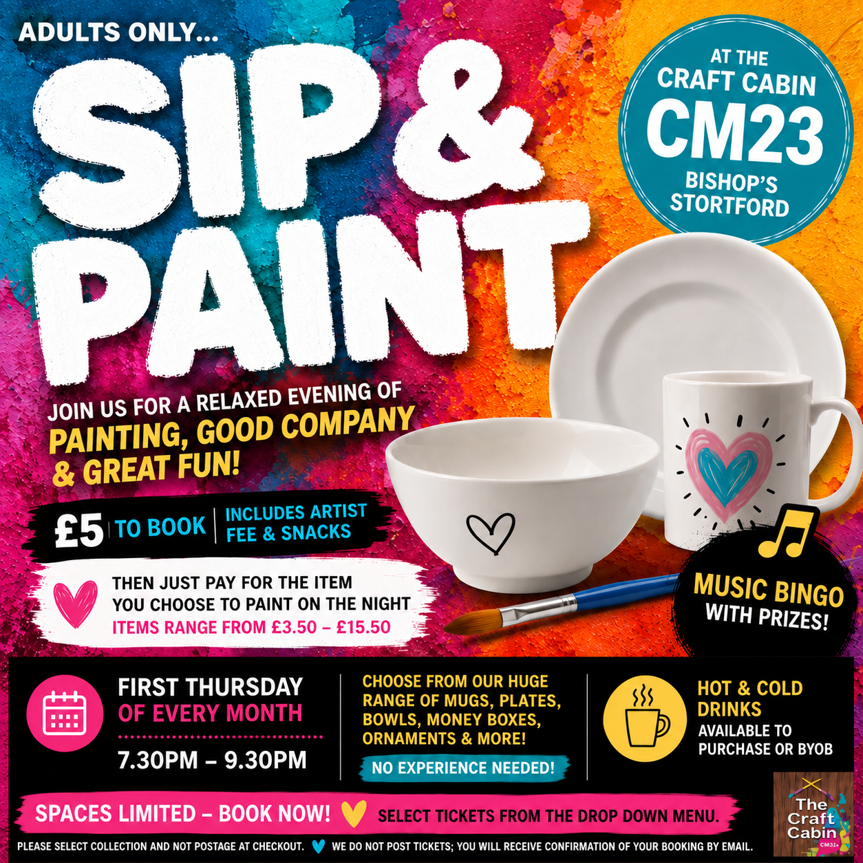 ADULT SIP & PAINT -EVENING OF PAINTING-First Thursday of Every Month 7:30-9:30pm - Image 2